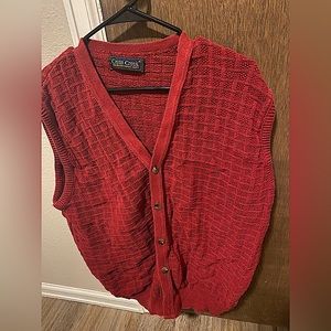 Red 3 Botton Sweater Vest
